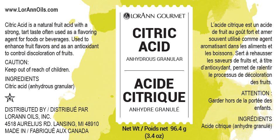 Lorann Citric Acid Label 6040-0600