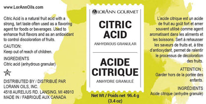 Lorann Citric Acid Label 6040-0600