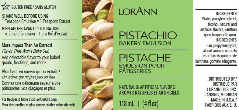 Lorann Pistachio Bakery Emulsion Label 0747