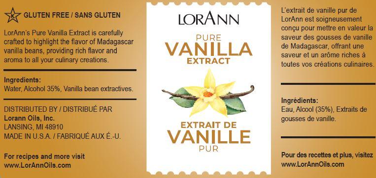 Lorann Pure Vanilla Extract Label