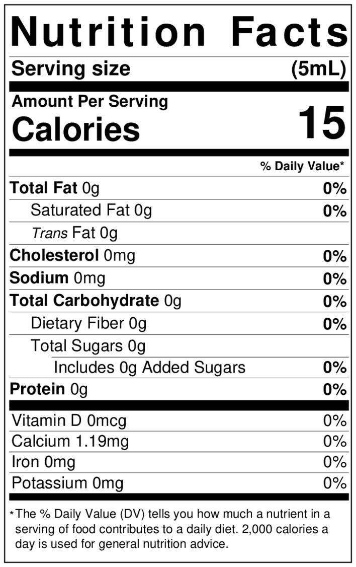 Lorann Pure Vanilla Extract Nutrition Facts