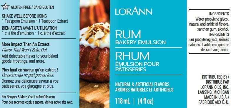 Lorann Rum Bakery Emulsion Label 0746