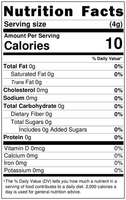 Lorann Vanilla Powder Nutrition Facts 3050